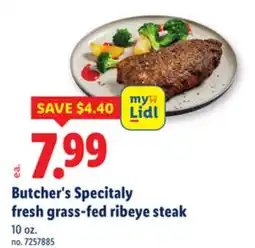 Lidl Butcher's Specitaly fresh grass-fed ribeye steak offer