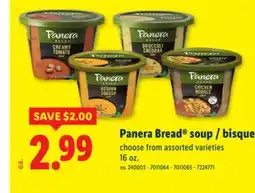Lidl Panera Bread soup/bisque offer