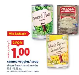 Lidl canned veggies/soup offer