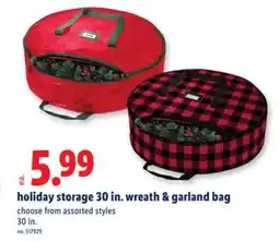 Lidl holiday storage 30 in. wreath & garland bag offer
