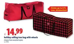 Lidl holiday rolling tree bag with wheels offer
