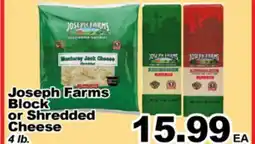 Superior Grocers Joseph Farms Block or Shredded Cheese offer