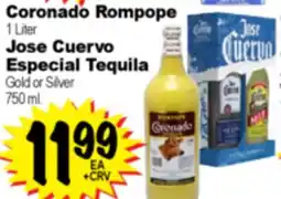 Superior Grocers Coronado Rompope 1 Liter, Jose Cuervo Especial Tequila Gold or Silver 750 ml offer