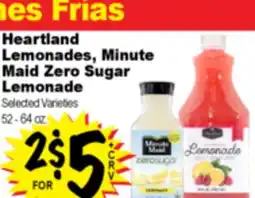 Superior Grocers Heartland Lemonades, Minute Maid Zero Sugar Lemonade offer