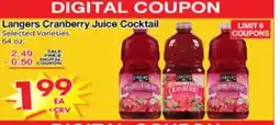 Superior Grocers Langers Cranberry Juice Cocktail offer