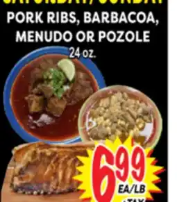Superior Grocers PORK RIBS, BARBACOA, MENUDO OR POZOLE offer