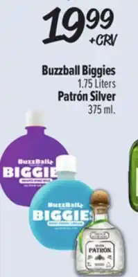 El Super Buzzball Biggies 1.75 Liters Patrón Silver 375 ml offer