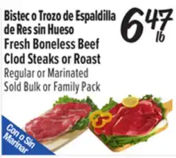El Super Fresh Boneless Beef Clod Steaks or Roast offer