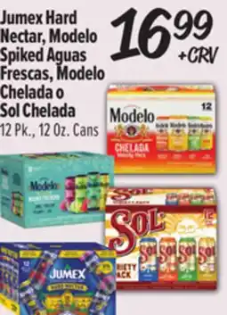 El Super Jumex Hard Nectar, Modelo Spiked Aguas Frescas Modelo Chelada o Sol Chelada offer