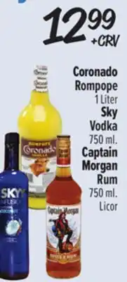 El Super Coronado Rompope 1 Liter Sky Vodka ml offer