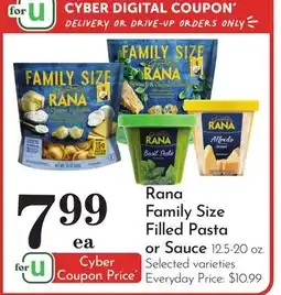 Pavilions Rana Family Size Filled Pasta or Sauce offer