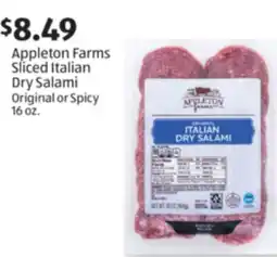 Aldi Appleton Farms Sliced Italian Dry Salami offer