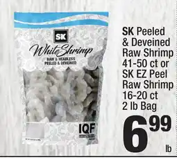 Super King Markets SK Peeled & Deveined Raw Shrimp 41-50 ct or SK EZ Peel Raw Shrimp 16-20 ct 2 lb Bag offer