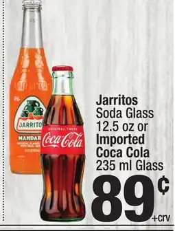 Super King Markets Jarritos Soda Glass 12.5 oz or Imported Coca Cola 235 ml Glass offer
