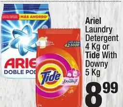 Super King Markets Ariel Laundry Detergent 4 Kg or Tide With Downy 5 Kg offer