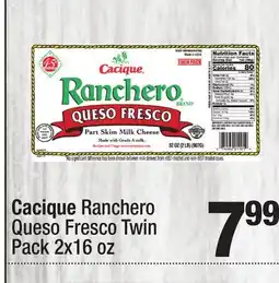 Super King Markets Cacique Ranchero Queso Fresco Twin Pack offer