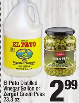 Super King Markets El Pato Distilled Vinegar Gallon or Zergüt Green Peas 23.3 oz offer