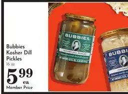 Pavilions Bubbies Kosher Dill Pickles offer