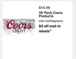 Walgreens 18-Pack Coors Products offer