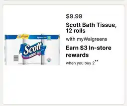 Walgreens Scott Bath Tissue offer