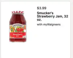 Walgreens Smucker's Strawberry Jam, 32 oz offer