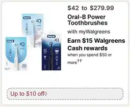Walgreens Oral-B Power Toothbrushes with myWalgreens offer