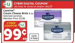 Vons Lucerne Cream Cheese Brick offer