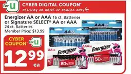 Albertsons Energizer AA or AAA 16 ct. Batteries or Signature SELECT AA or AAA 24 ct. Batteries offer