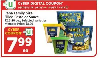 Vons Rana Family Size Filled Pasta or Sauce offer