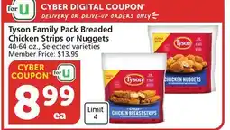 Albertsons Tyson Family Pack Breaded Chicken Strips or Nuggets offer