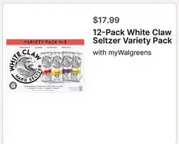 Walgreens 12-Pack White Claw Seltzer Variety Pack offer