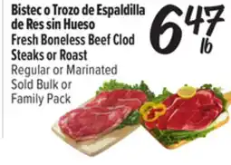 El Super Fresh Fresh Boneless Beef Clod Steaks or Roast offer