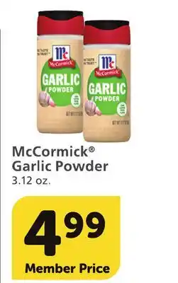 Albertsons McCormick Garlic Powder offer