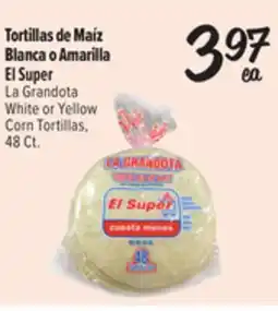 El Super Fresh La Grandota White or Yellow Corn Tortillas offer
