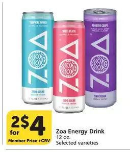 Albertsons Zoa Energy Drink offer