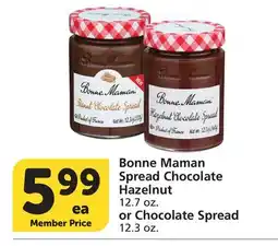 Albertsons Bonne Maman Spread Chocolate Hazelnut 12.7 oz. or Chocolate Spread 12.3 oz offer