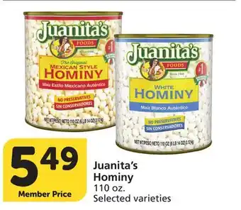 Albertsons Juanita's Hominy offer