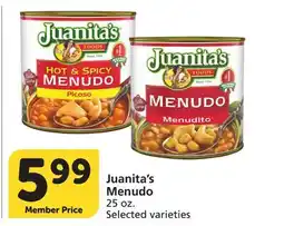 Albertsons Juanita's Menudo offer