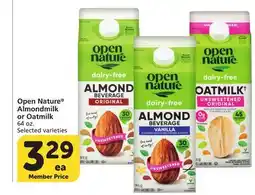 Albertsons Open Nature Almondmilk or Oatmilk offer