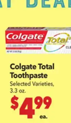 Vallarta Supermarkets Colgate Total Toothpaste offer
