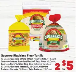 Vallarta Supermarkets Guerrero Riquisima Flour Tortilla offer
