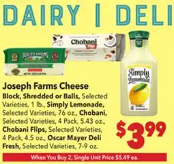 Vallarta Supermarkets Joseph Farms Cheese offer