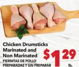 Vallarta Supermarkets Chicken Drumsticks Marinated and Non Marinated / PIERNITAS DE POLLO PREPARADAS Y SIN PREPARAR offer