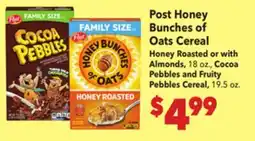 Vallarta Supermarkets Post Honey Bunches of Oats Cereal offer