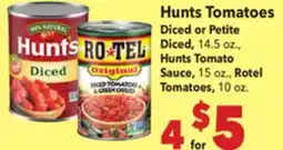 Vallarta Supermarkets Hunts Tomatoes offer