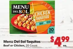 Vallarta Supermarkets Menu Del Sol Taquitos offer