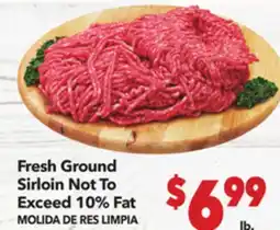 Vallarta Supermarkets Fresh Ground Sirloin Not To Exceed 10% Fat / MOLIDA DE RES LIMPIA offer