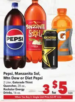 Vallarta Supermarkets Pepsi, Manzanita Sol, Mtn Dew or Diet Pepsi offer