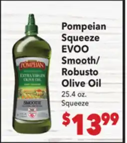 Vallarta Supermarkets Pompeian Squeeze EVOO Smooth/Robusto Olive Oil offer