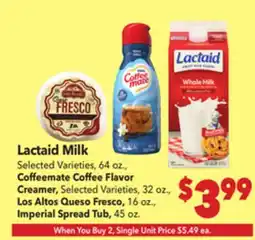 Vallarta Supermarkets Lactaid Milk offer